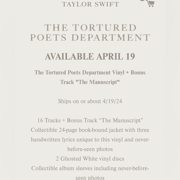 Taylor Swift Tortured Poets Dept Vinyl with Bonus “The Manuscript” - Picture 5 of 5